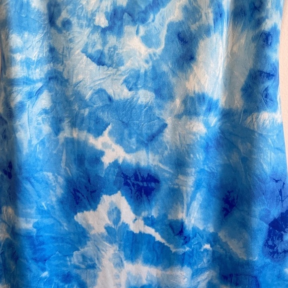 Fashion Nova Blue Tie Dye Swirl Biker Short Romper - Picture 6 of 10